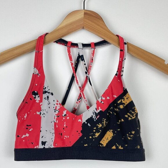 Under Armour Color Block Unpadded Black/Red/Yellow Sports Bra - Size XS - Picture 1 of 6